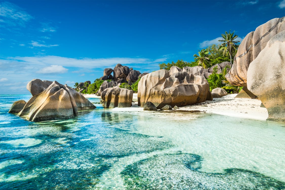 Anse Sous d'Argent beach with granite boulders