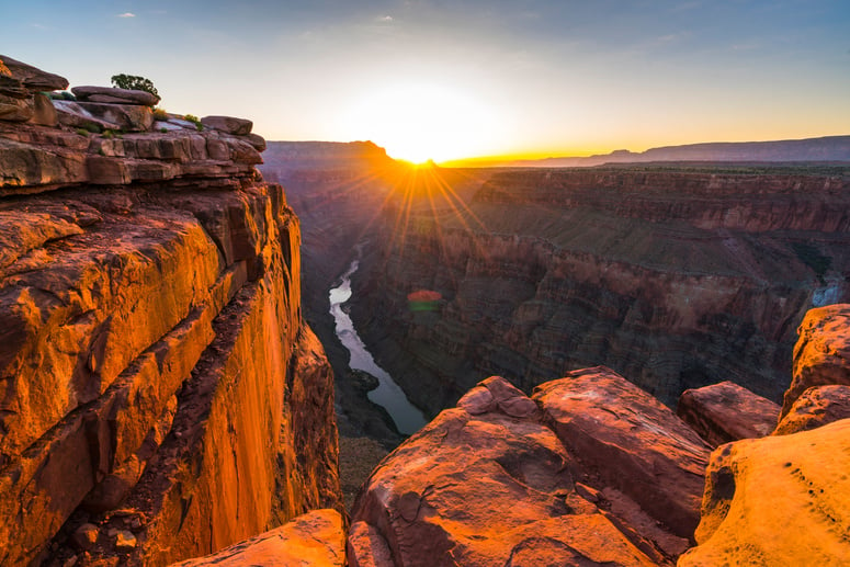 scenic view of Toroweap overlook at sunrise  in north rim, grand canyon national park,Arizona,usa.